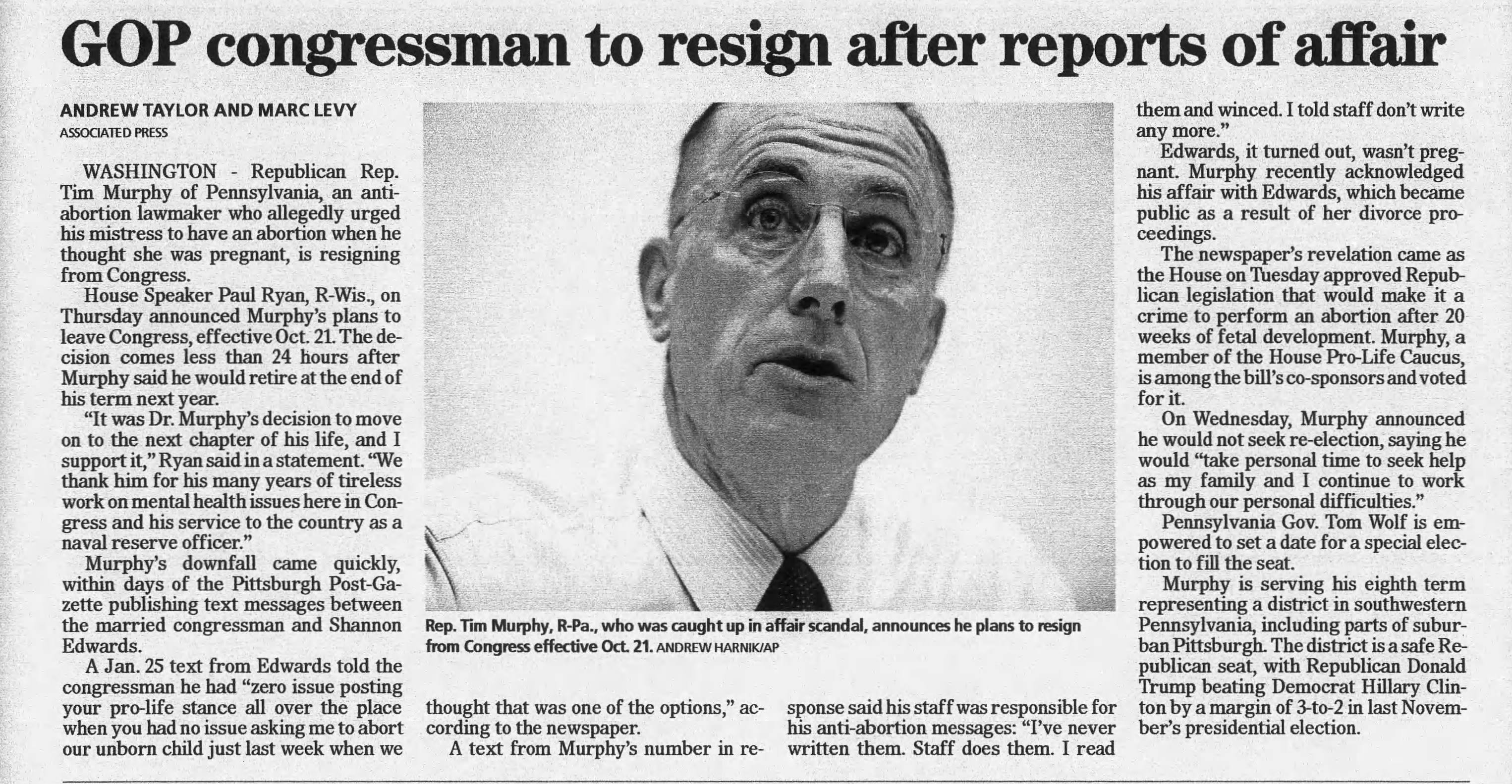 Public Opinion Article on resignation
06 Oct 2017