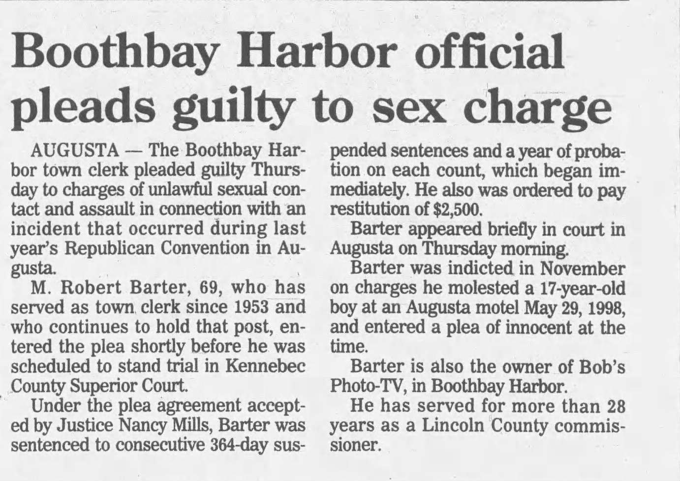 Boothbay Harbor Official Please guilty to sex charge. https://www.newspapers.com/clip/110484698/