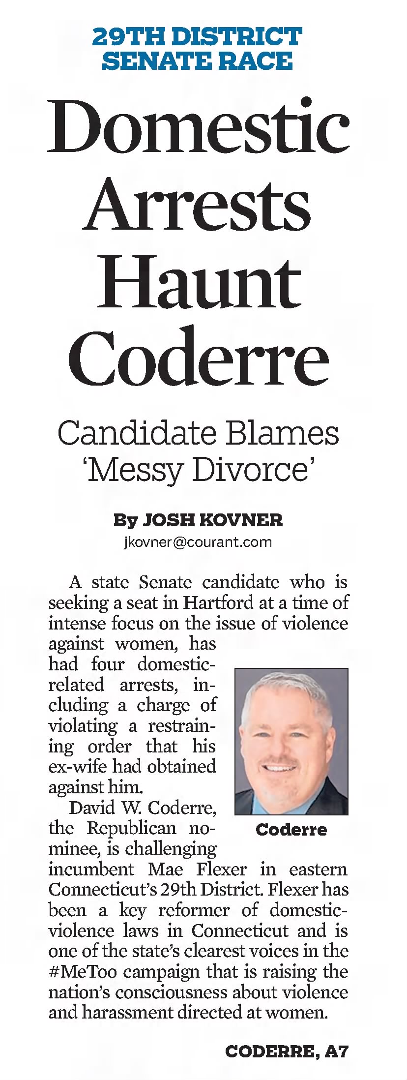 Domestic Arrests Haunt Coderre
Candidate blames messy divorce