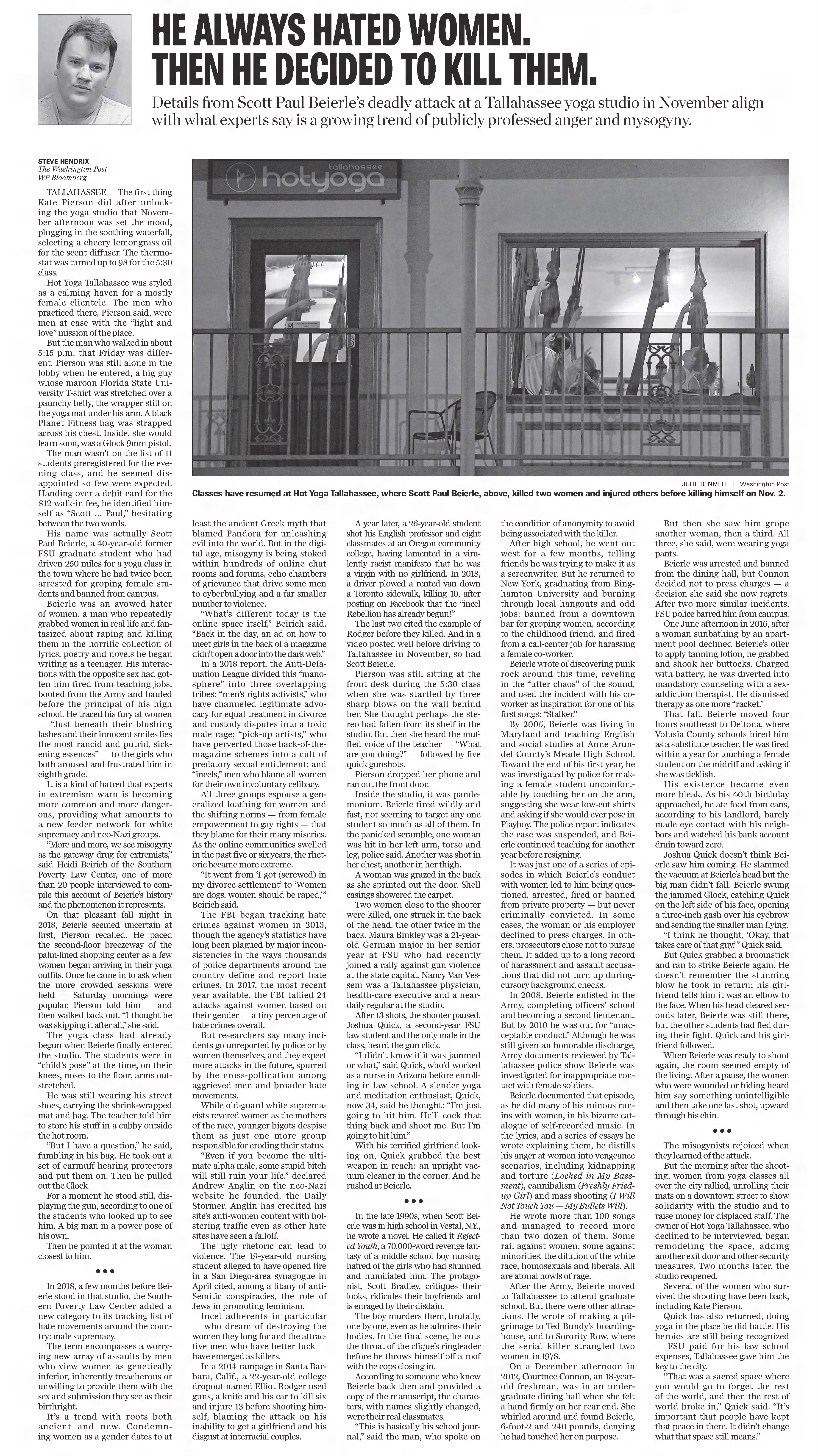 He always hated women. Then he decided to kill them.
Tampa Bay Times
St. Petersburg, Florida · Sunday, June 09, 2019