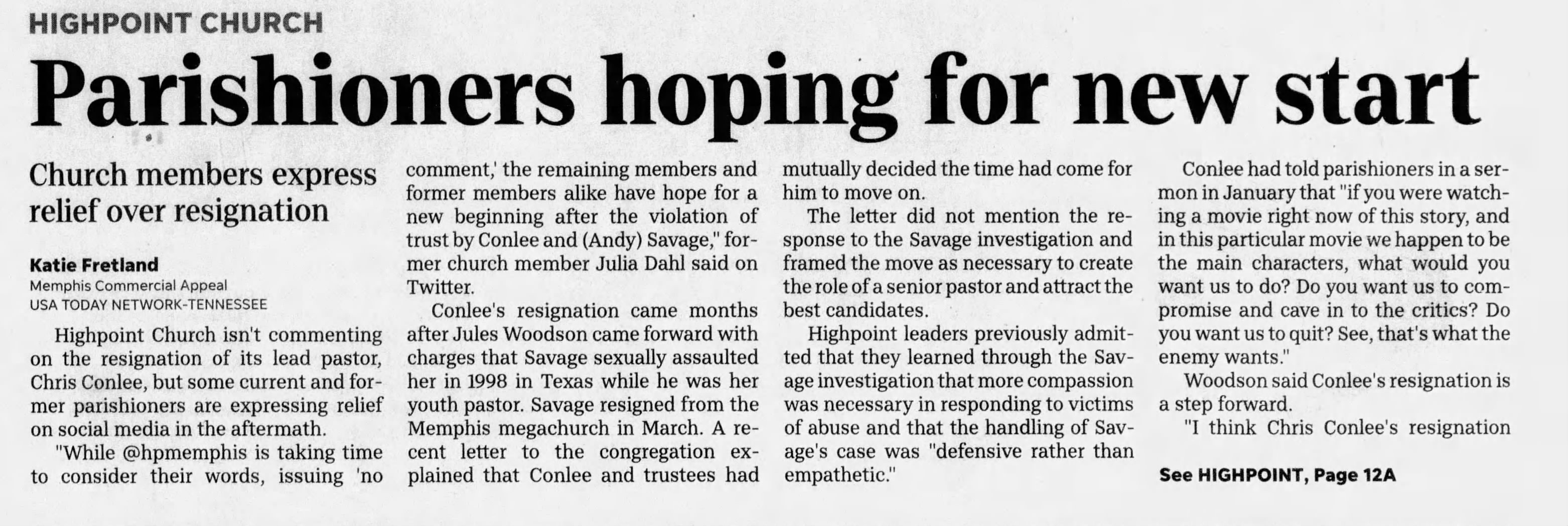 The Commercial Appeal
Memphis, Tennessee · Friday, July 13, 2018
Parishioners hoping for new start