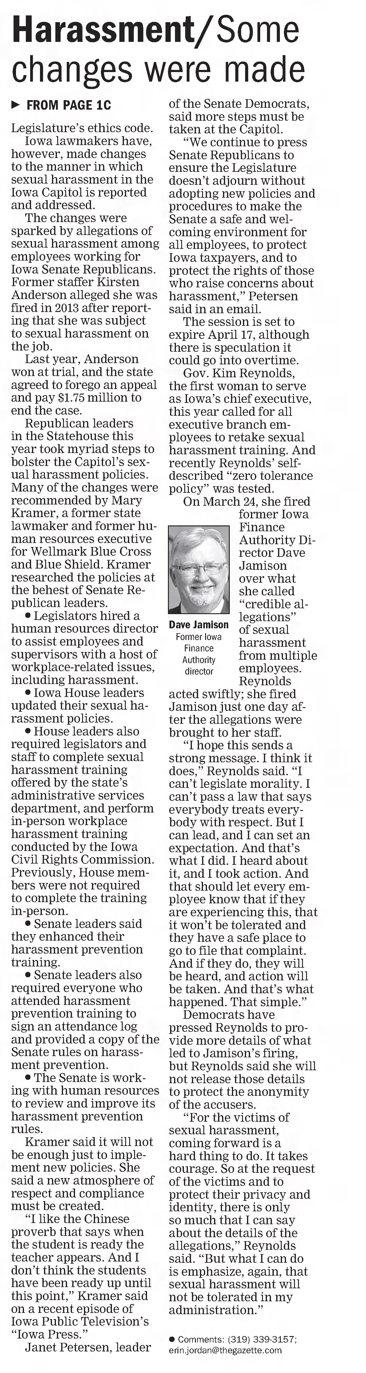 The Gazette
Cedar Rapids, Iowa · Sunday, April 08, 2018