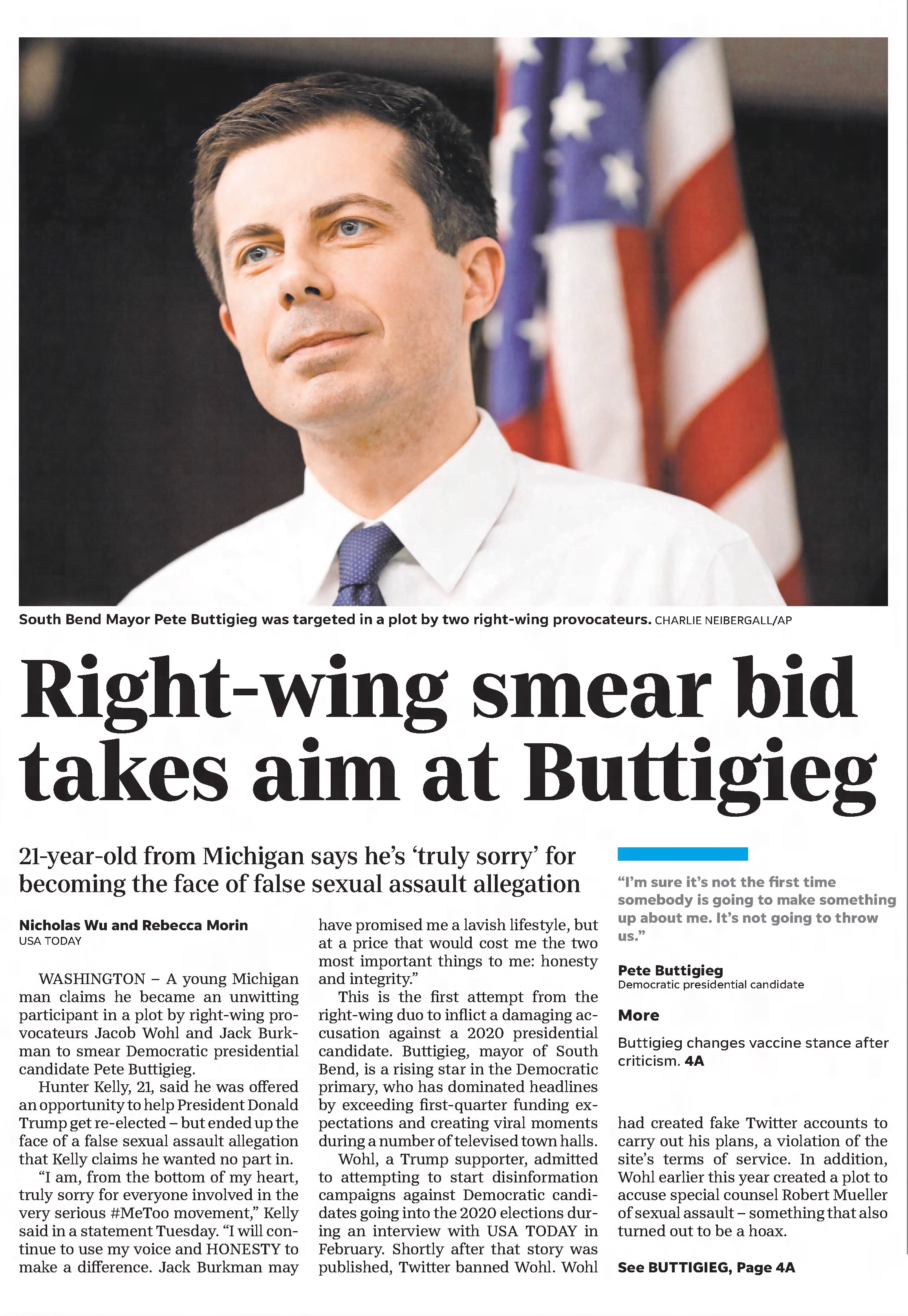 Right-wing smear bid takes aim at Buttigieg
The Indianapolis Star
Indianapolis, Indiana · Thursday, May 02, 2019