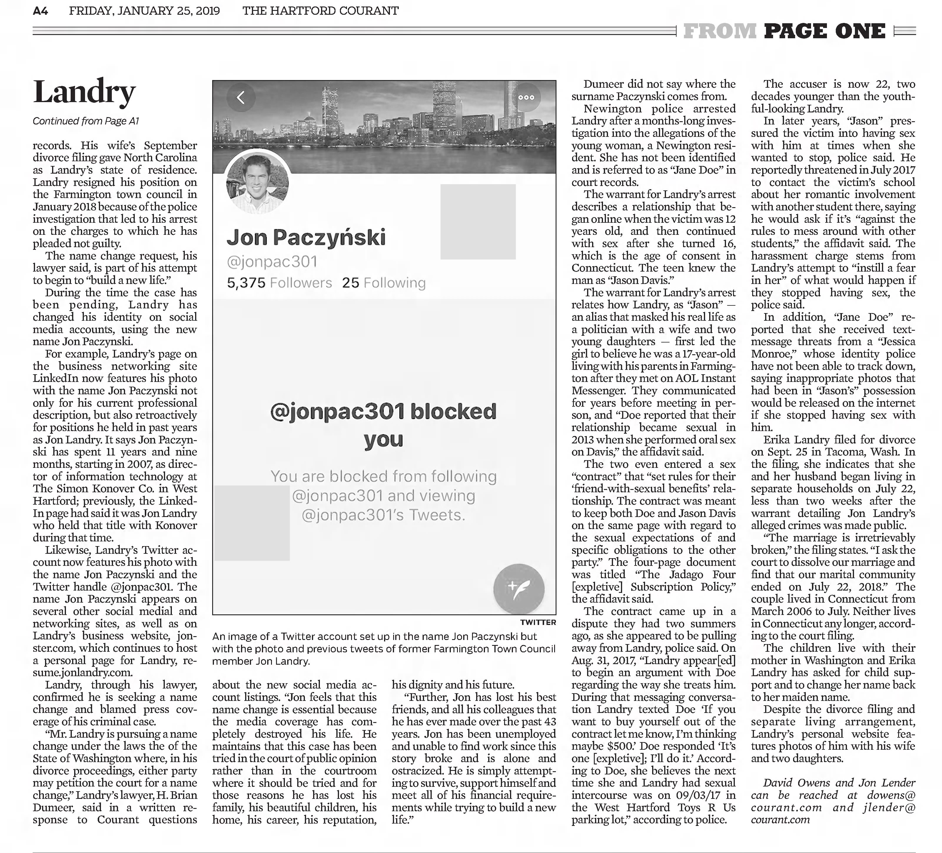 Hartford Courant
January 25, 2019
