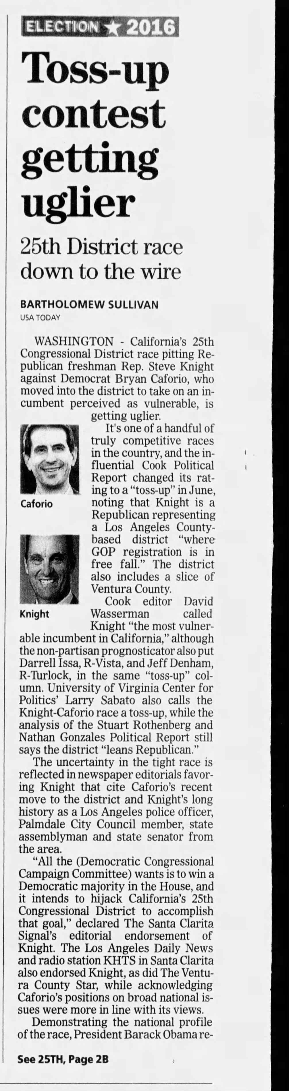 Toss-up contest getting uglier
Ventura County Star
Ventura, California &middot; Thursday, November 03, 2016