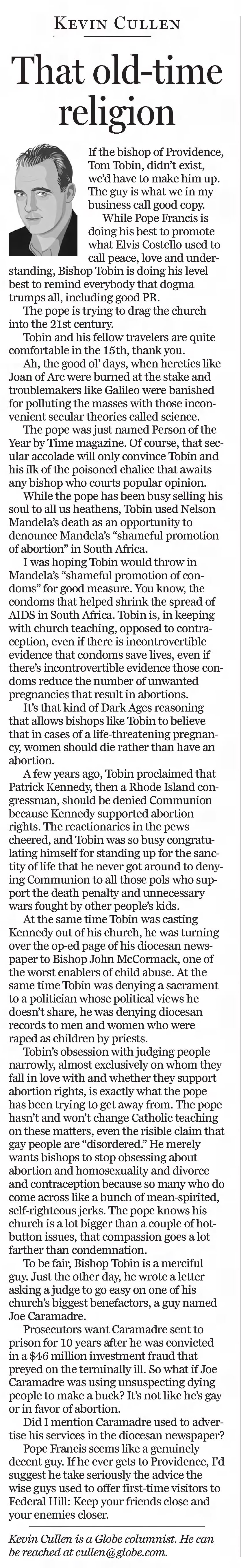 That old-time religion
The Boston Globe
Boston, Massachusetts &middot; Friday, December 13, 2013
