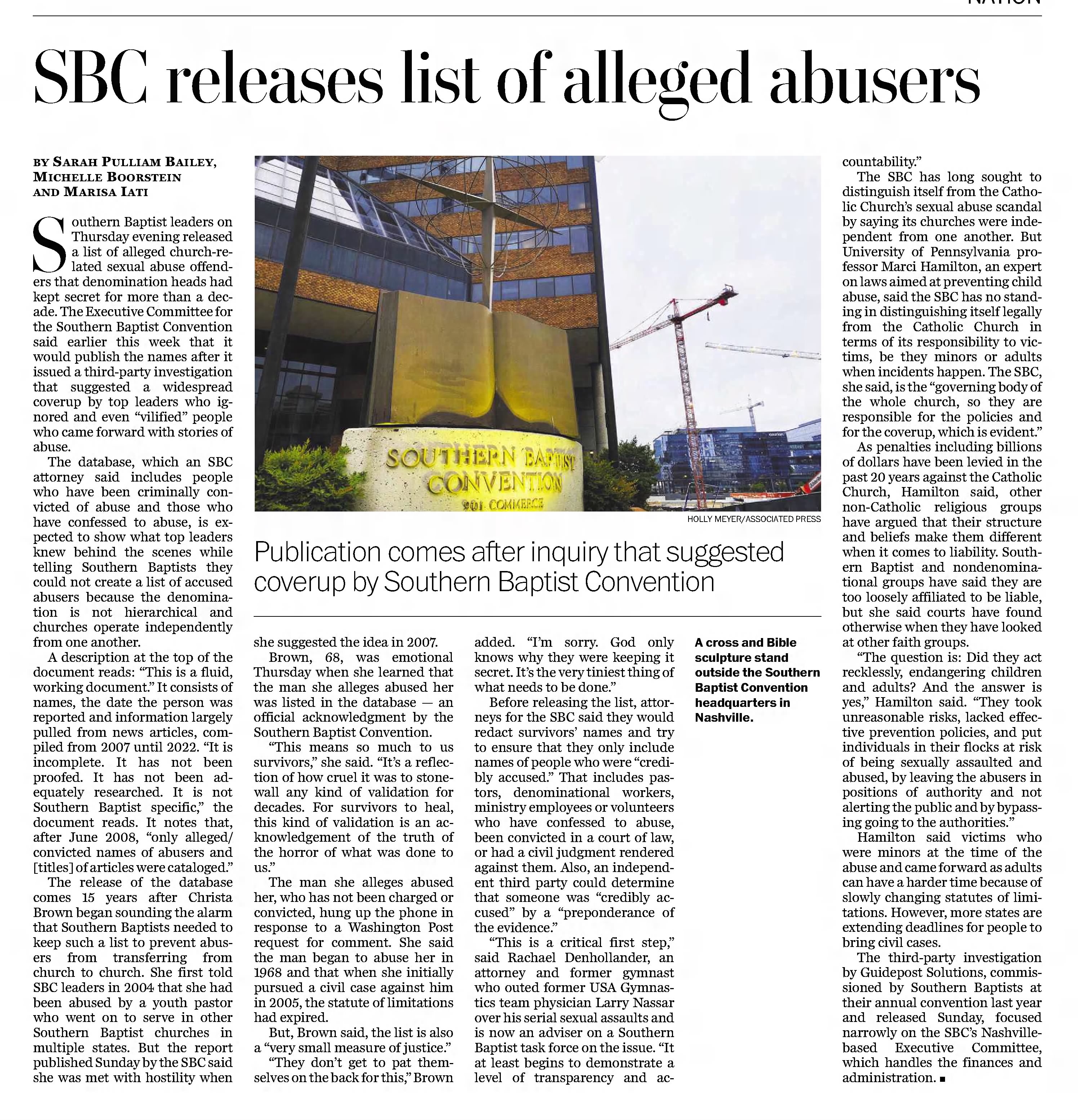 SBC releases list of alleged abusers