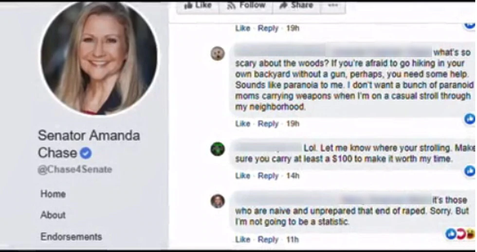 Screenshot of her Facebook conversation