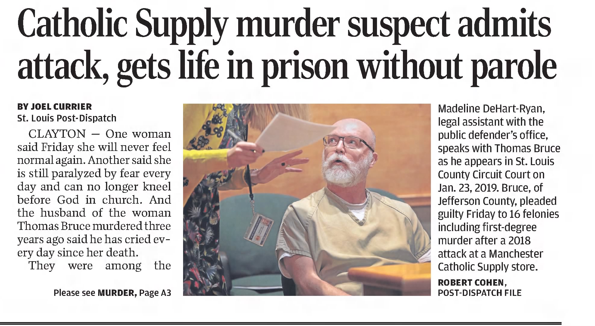 Catholic Supply murder suspects admits attack, gets life in prison
St. Louis Post-Dispatch
St. Louis, Missouri &middot; Saturday, October 23, 2021