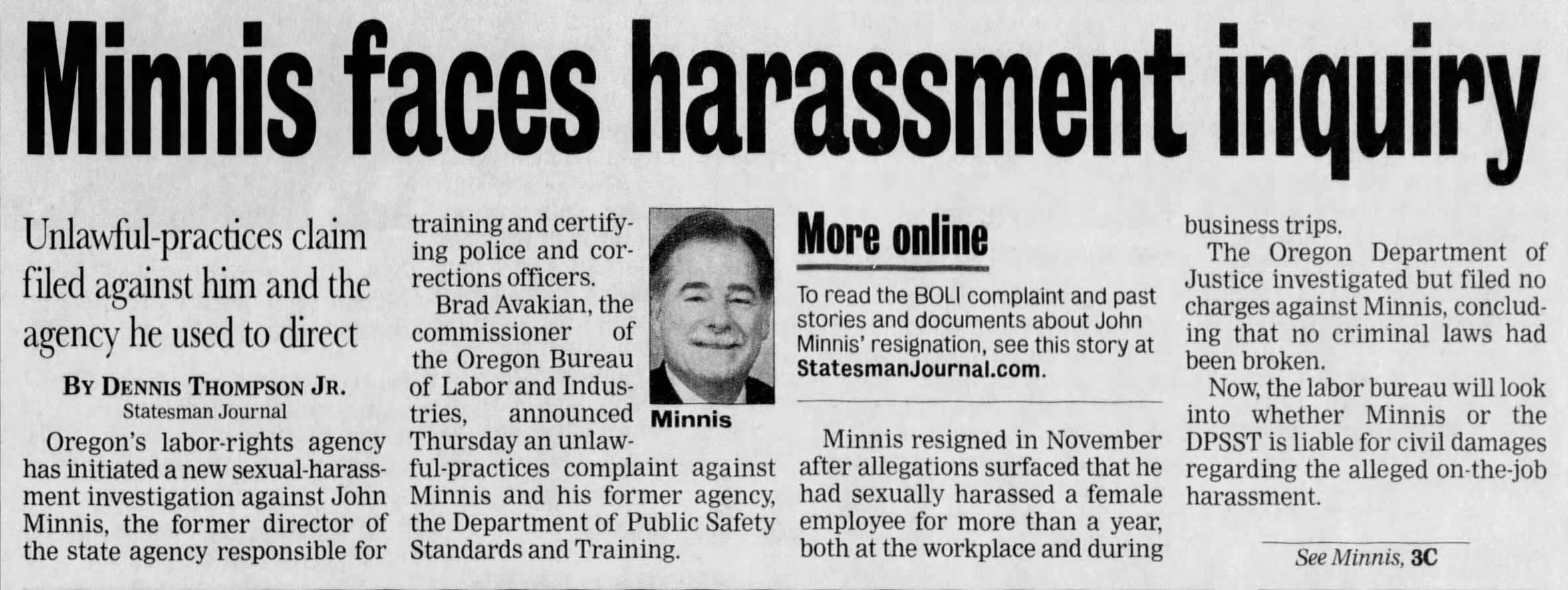 Minnis faces harassment inquiry