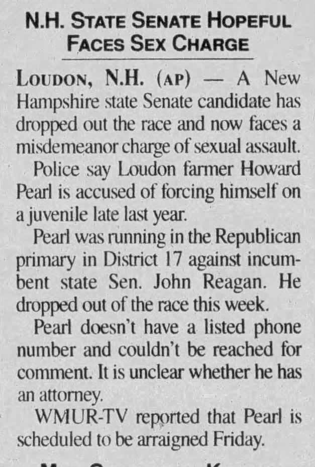 NH state senate hopeful faces sex charge
Valley News
West Lebanon, New Hampshire · Sunday, August 10, 2014