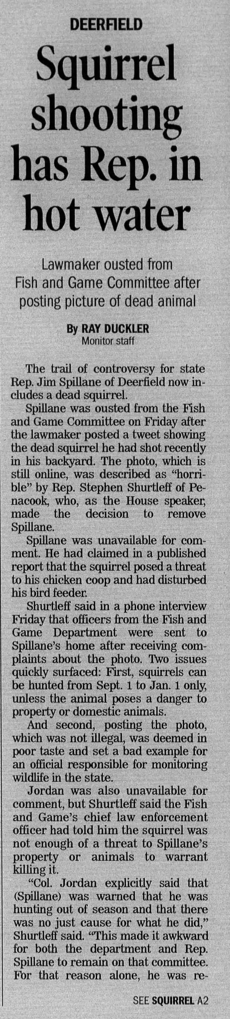 Squirrel shooting has rep in hot water
Concord Monitor
Concord, New Hampshire · Saturday, June 29, 2019