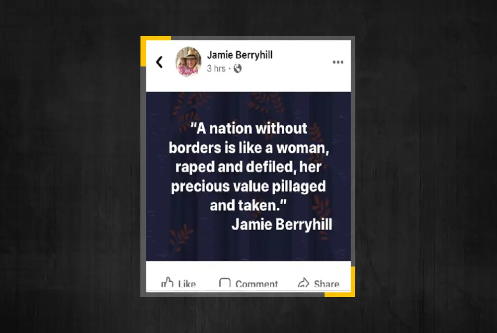 Jamie Berryhill&rsquo;s Facebook post. Credit: Via CBS 7 in West Texas