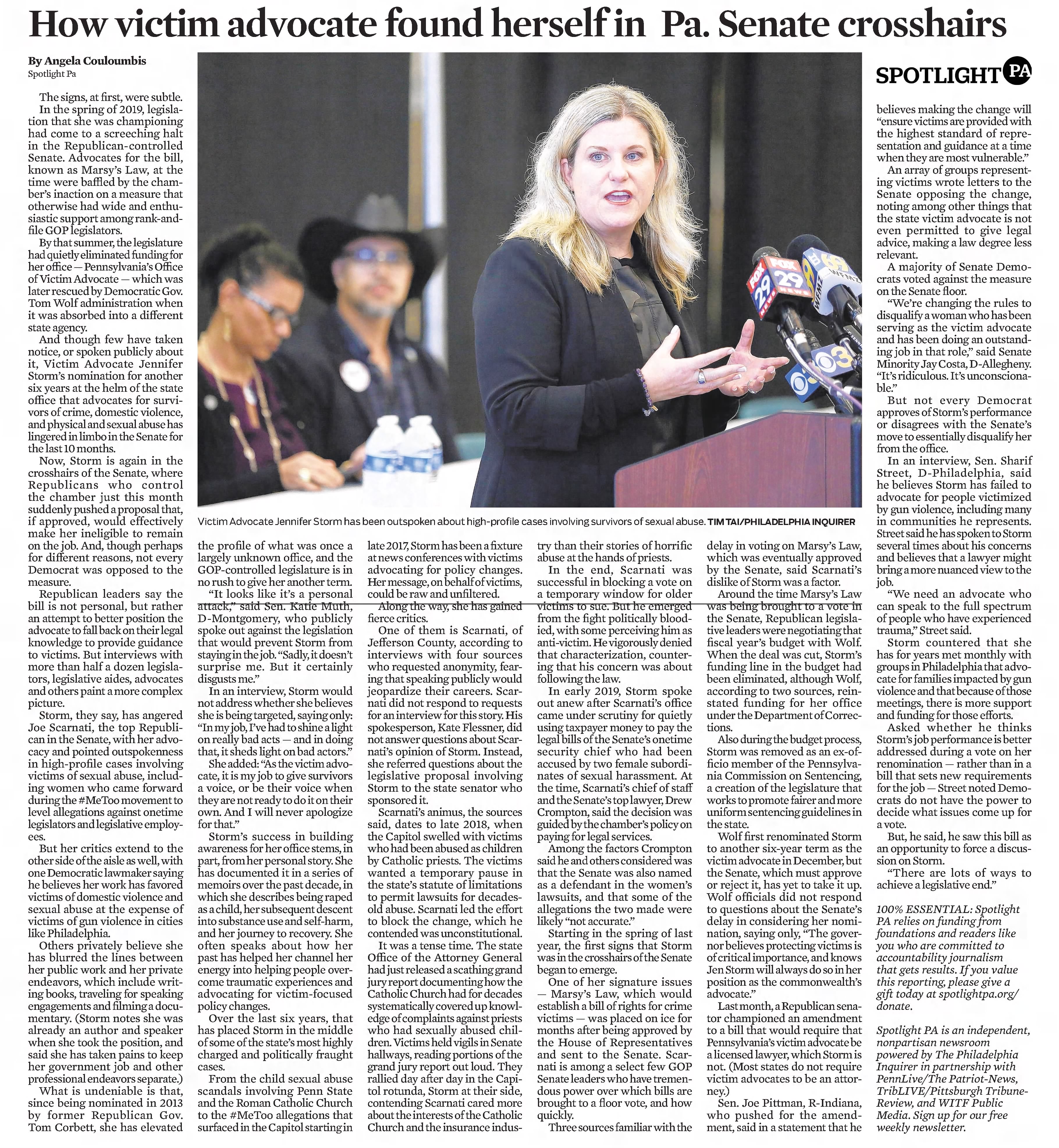 How victim advocate found herself in PA Senate crosshairs
The Morning Call
Allentown, Pennsylvania · Tuesday, October 06, 2020