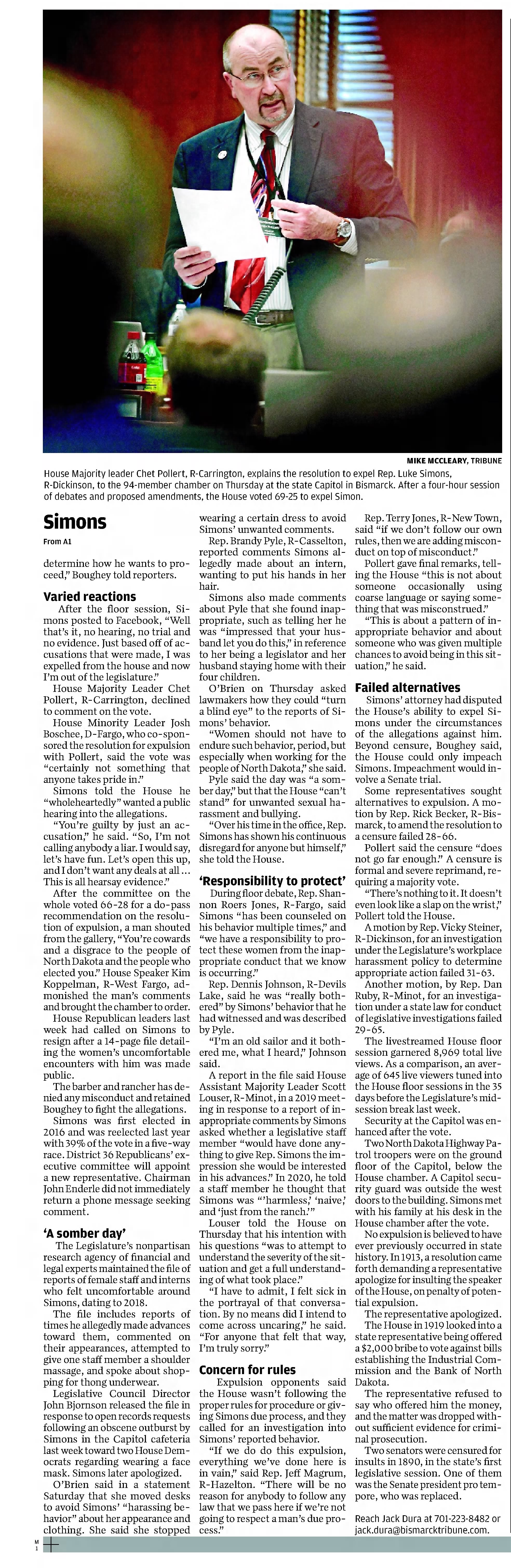 The Bismarck Tribune
Bismarck, North Dakota &middot; Friday, March 05, 2021