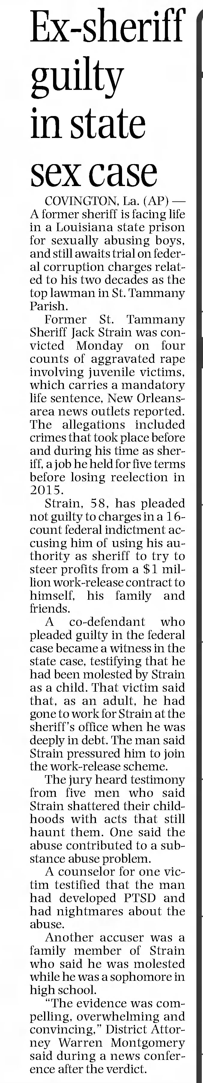 Ex-Sheriff guilty in state sex case
Enterprise-Journal
McComb, Mississippi · Wednesday, November 10, 2021