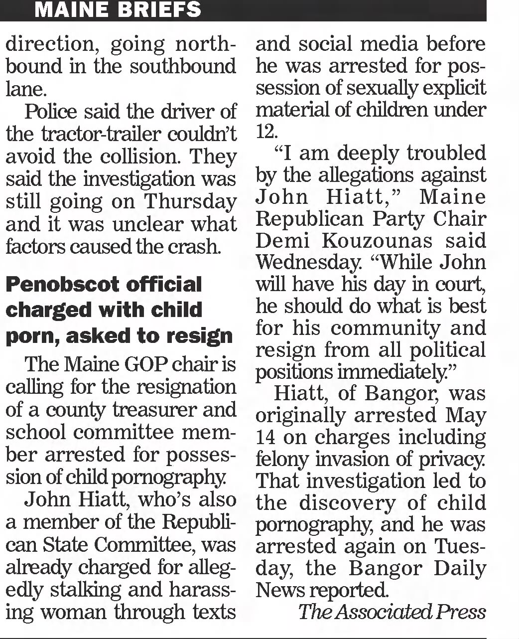 Penobscot official charged with child porn, asked to resign
&times;
The Times Record
Brunswick, Maine &middot; Friday, August 06, 2021