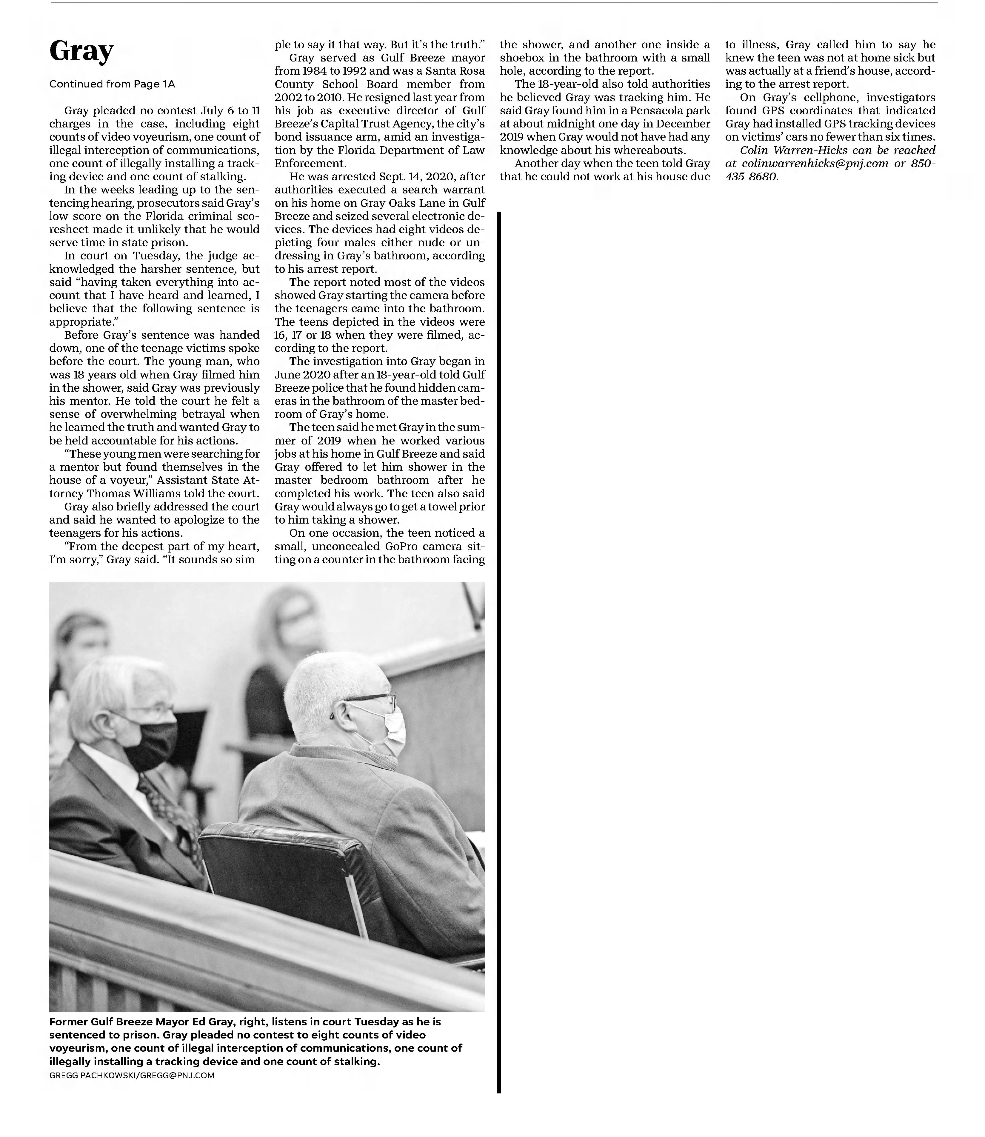 Gray continued
Pensacola News Journal
Pensacola, Florida &middot; Wednesday, August 25, 2021
