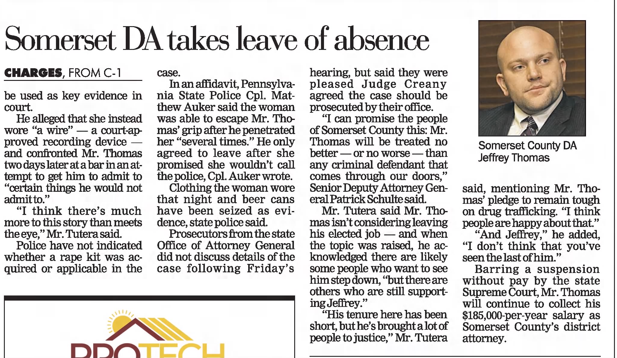 Somerset DA takes leave of absence
Pittsburgh Post-Gazette
Pittsburgh, Pennsylvania &middot; Sunday, October 03, 2021