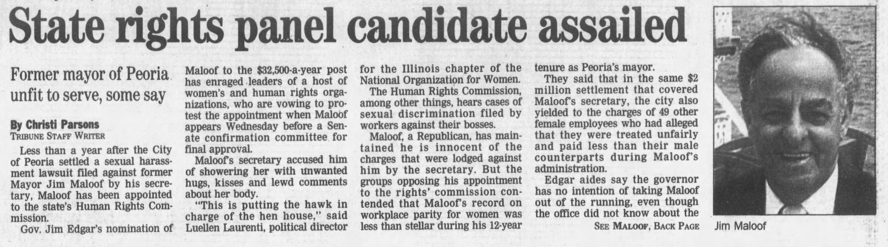 State rights pane candidate assailed
Chicago Tribune
Chicago, Illinois &middot; Wednesday, May 28, 1997