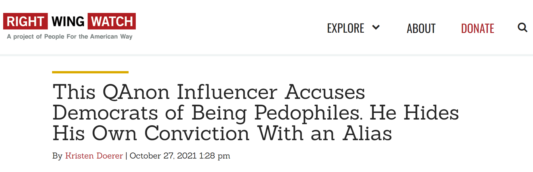 This QAnon Influencer Accuses Democrats of Being Pedophiles. He Hides His Own Conviction With an Alias
