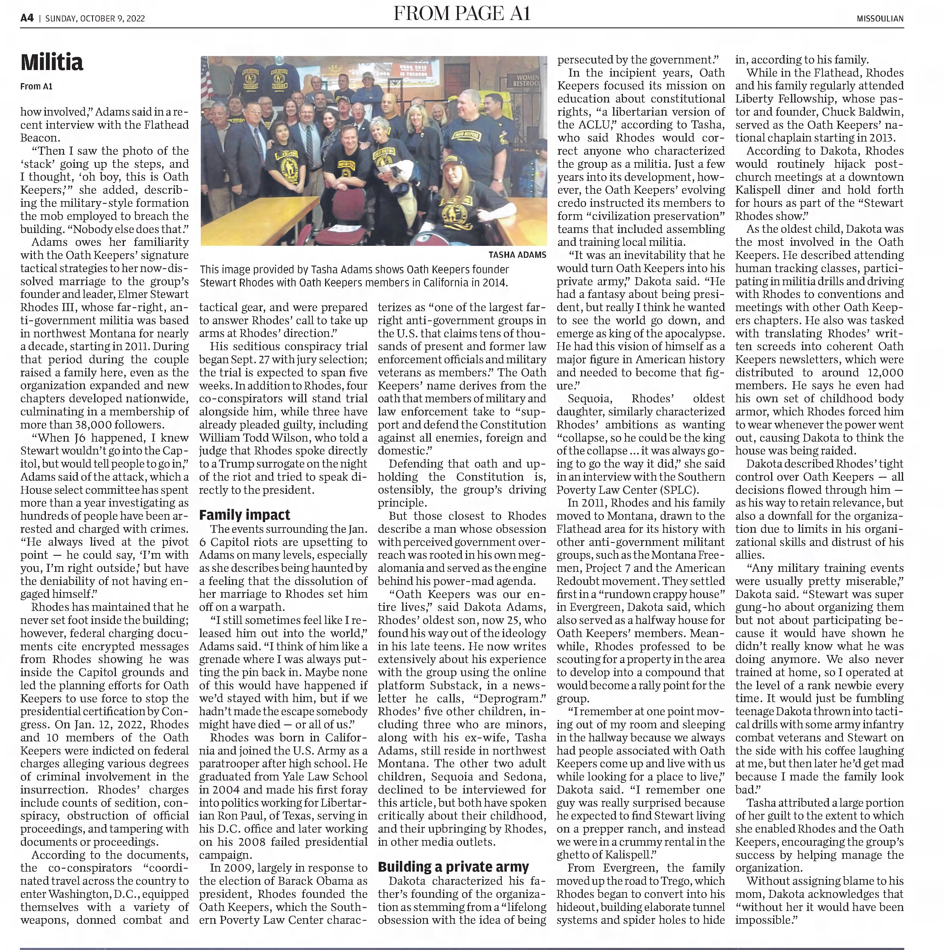 militia cont.
The Missoulian
Missoula, Montana · Sunday, October 09, 2022