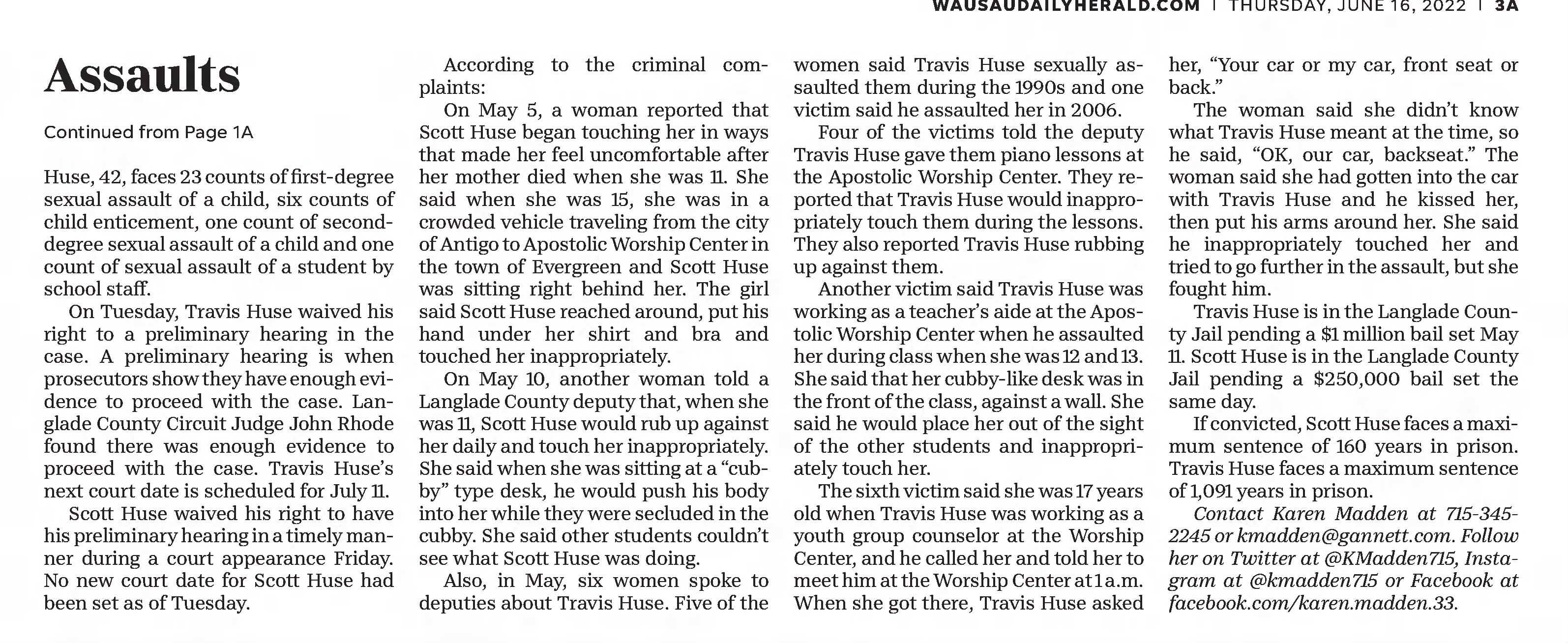 Assaults continued