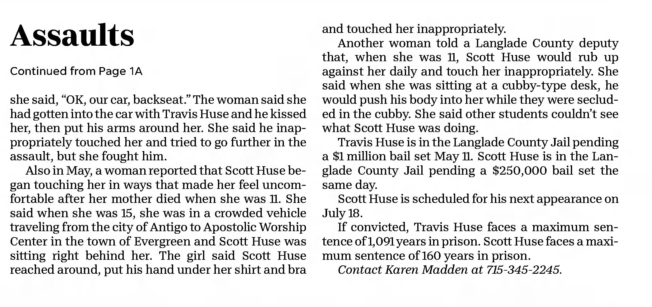 Assaults cont.