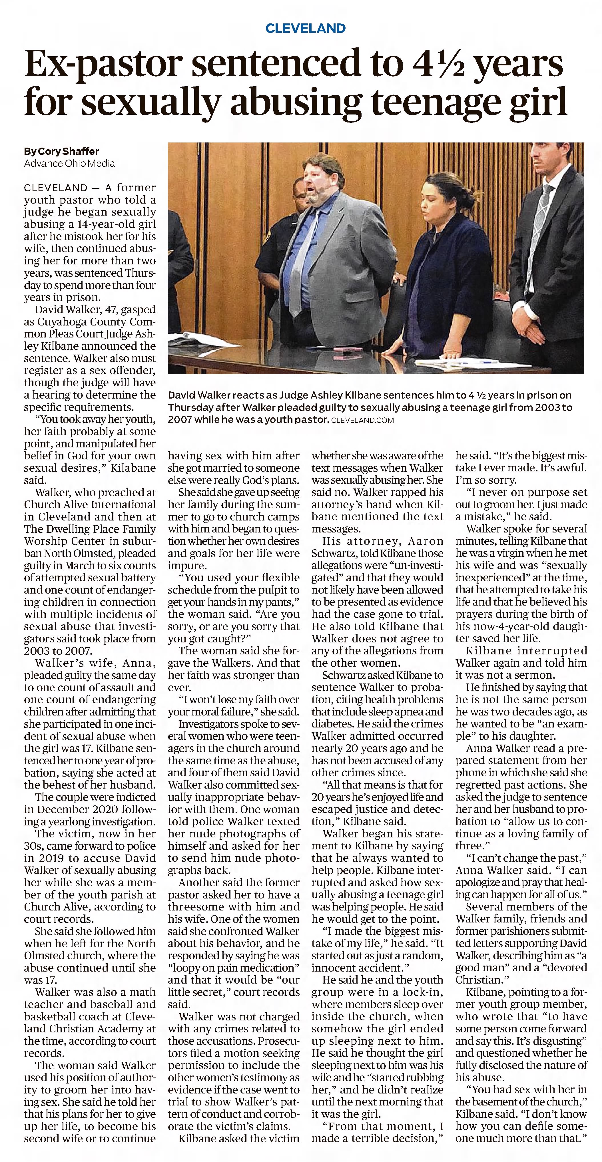 Ex-pastor sentenced to 4.5 years for sexually abusing teenage girl 
&times;
The Journal News
Hamilton, Ohio &middot; Sunday, May 29, 2022