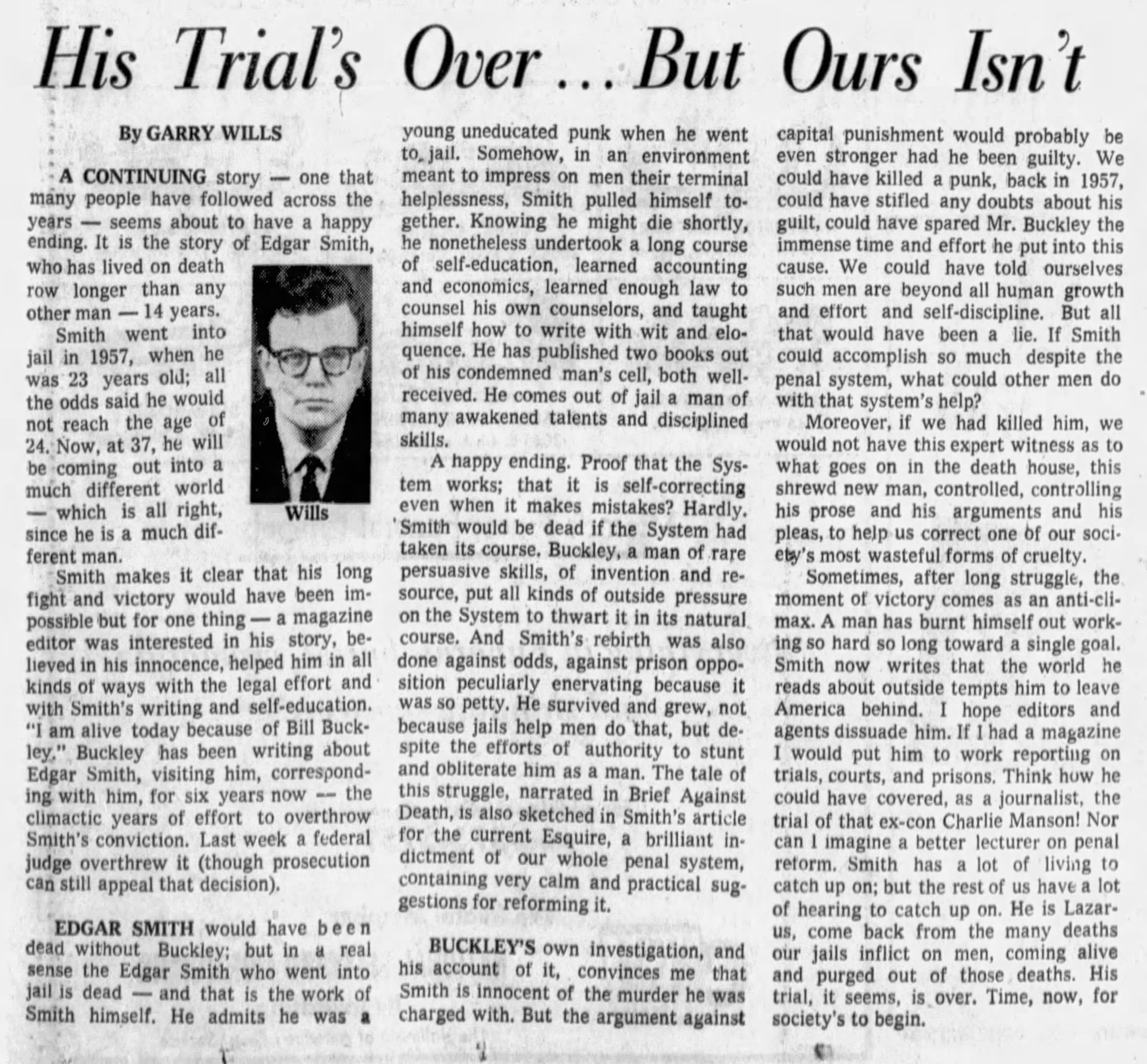 His Trial's Over But Ours Isn't
The Miami Herald
Miami, Florida &middot; Saturday, May 22, 1971