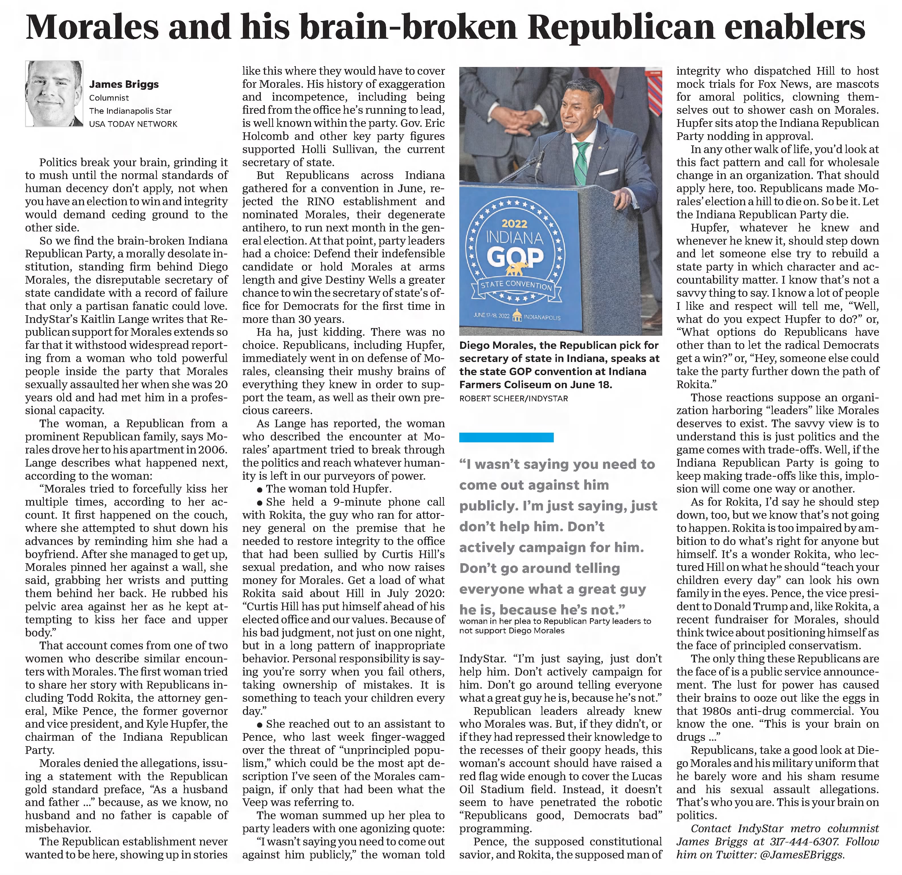 Morales and his brain-broken Republican enablers