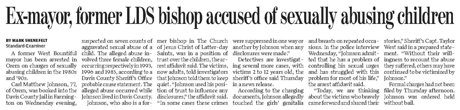 Ex-mayor, former LDS bishop accused of sexually abusing children