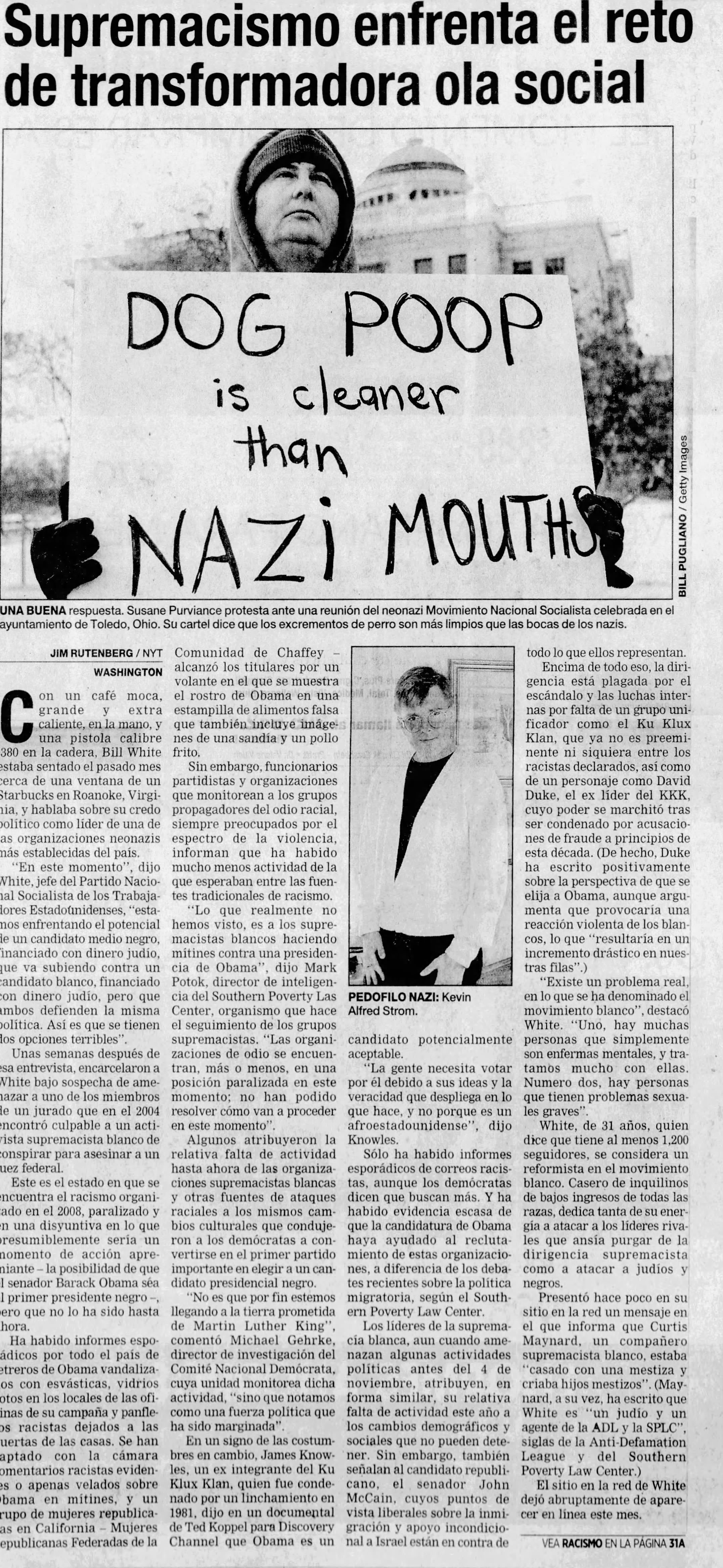 Supremacism faces the challenge of a transformative social wave
Supremacismo enfrenta el reto de transformadora ola social
El Nuevo Herald
Miami, Florida · Sunday, October 26, 2008