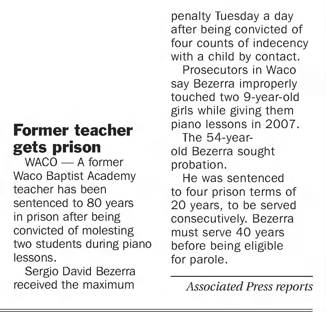 Former teacher gets prison