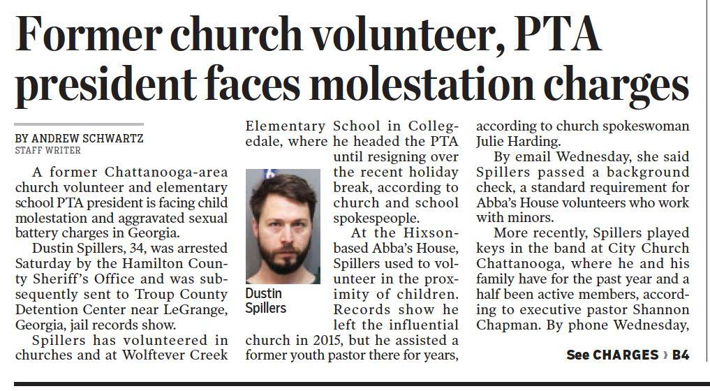 Former church volunteer, PTA president faces molestation charges 
Chattanooga Times Free Press (TN)
January 19, 2023