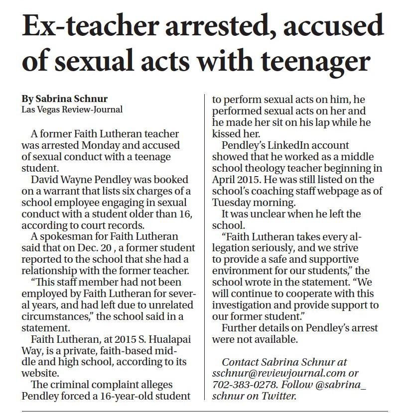 Ex-teacher arrested accused of sexual acts with teenager
Las Vegas Review-Journal (NV)
October 19, 2022
