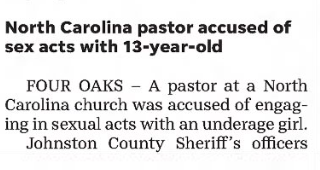 North Carolina pastor accused of sex acts with 13-year-old
Asheville Citizen-Times
11 Jul 2019, Thu · Page A2