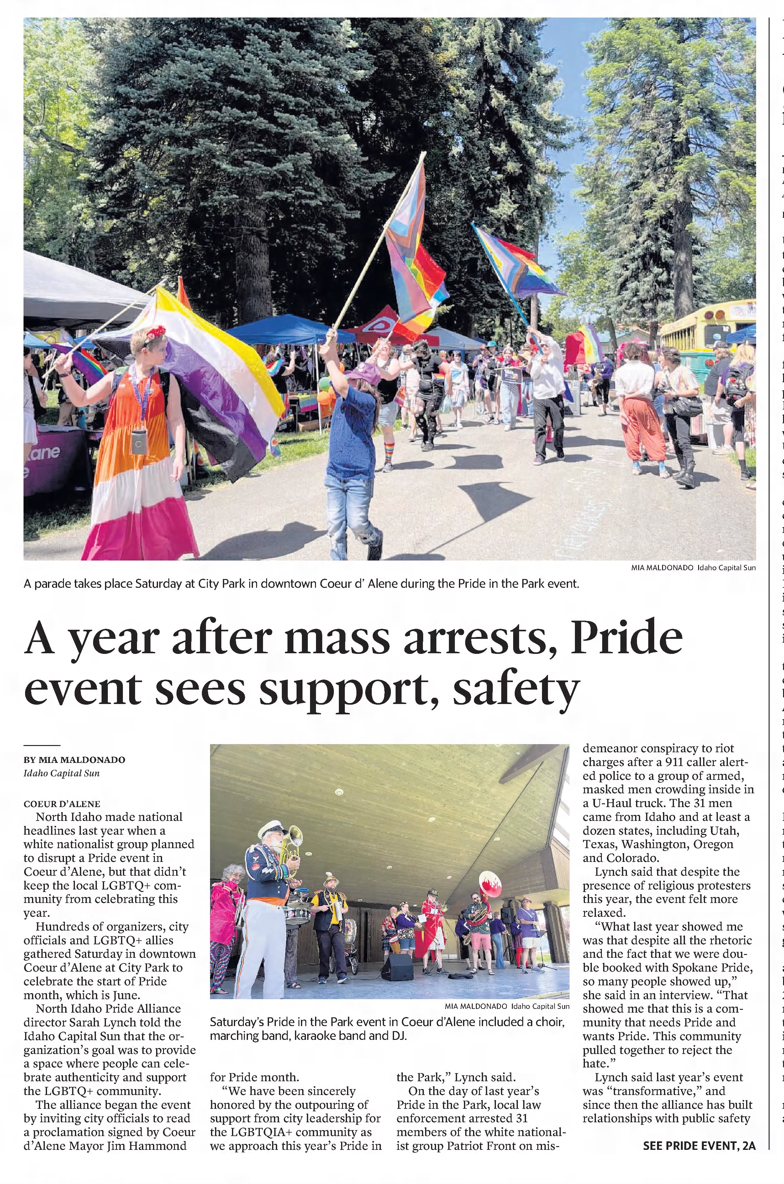 A year after mass arrests, Pride event sees support, safety 
The Idaho Statesman
Boise, Idaho &middot; Wednesday, June 07, 2023
Read HEre https://www.idahostatesman.com/news/northwest/idaho/article276112861.html
