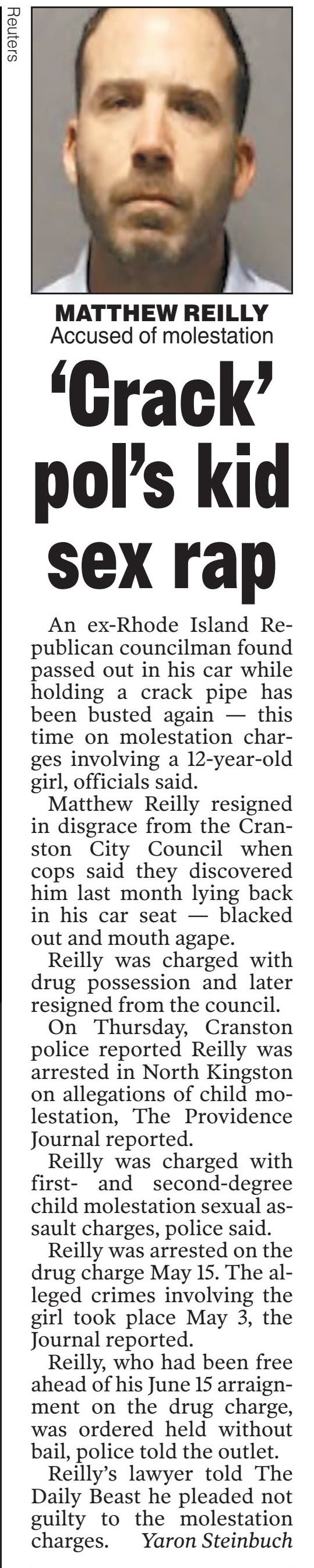'Crack' pol's kid sex rap
New York Post (NY) - June 10, 2023 - page 22
June 10, 2023 | New York Post (NY) | New York, New York | Page 22
© Copyright 2023 NYP Holdings, Inc. All rights reserved.